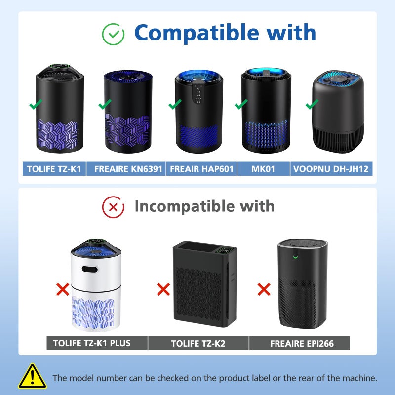LINNIW 2 Pack TZ-K1 Replacement Filter Compatible With FreAire Air Purifier, VOOPNU DH-JH12, ToLife And MK01 MK06 Purifier, 3-in-1 Upgraded Filtration Filters, Activated Carbon and Pre-filter, JH12 Filter - Image 2