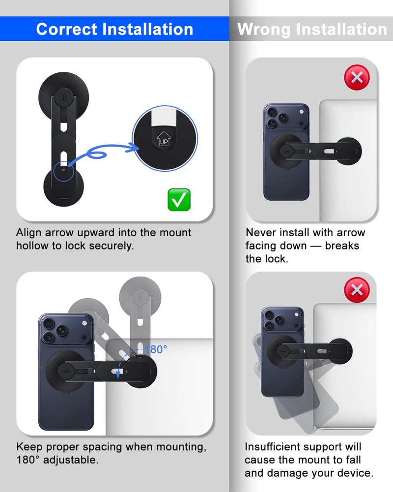 MAGDIGITEH Magnetic Tesla Phone Holder, MagSafe Laptop Phone Mount for iPhone 17/16/15/14/13/12 Pro Max, Car Magnetic Phone Mount for Tesla Model 3/ ModelY/X/S (Black) - Image 3