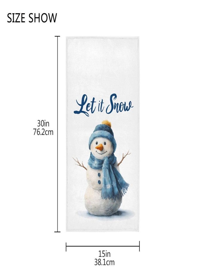 Vdsrup Christmas Snowman Hand Towels Ultra Soft Winter Holiday White Towels Kitchen Fingertip Towel Washcloths Highly Absorbent SPA Gym Guest Shower Towels Xmas Bathroom Decor 16 x 30 in - Image 3