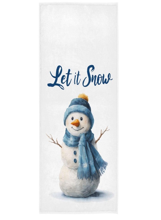 Vdsrup Christmas Snowman Hand Towels Ultra Soft Winter Holiday White Towels Kitchen Fingertip Towel Washcloths Highly Absorbent SPA Gym Guest Shower Towels Xmas Bathroom Decor 16 x 30 in - Image 1