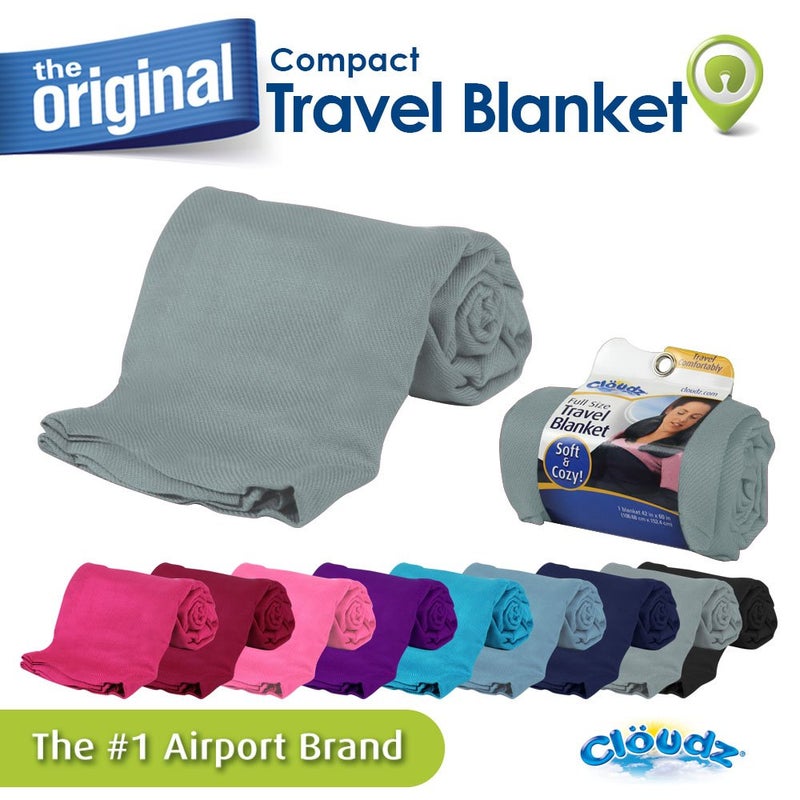 Cloudz Cozy Compact Airplane Travel Blanket for Your Flight, Car, Camping, Home or Comforting Warmth Anywhere! - Charcoal - Image 2