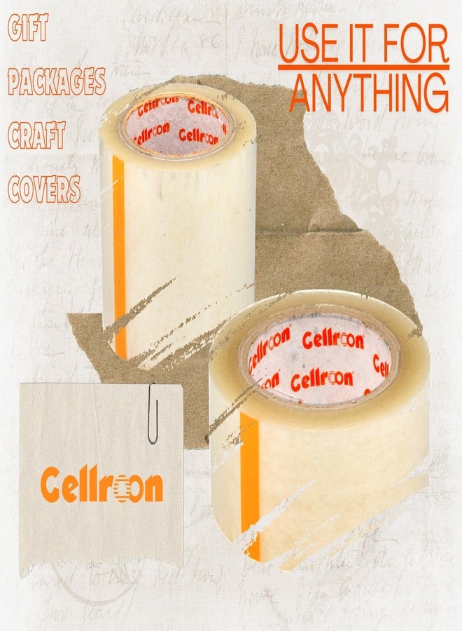 Cellroon Transparent Cello Tape For Packing (4 Inch / 130 Meter) Bopp Self Adhesive Tape Rolls, Packaging Tape For Home, Office, And Industrial Use (Pack Of 1) - Image 5