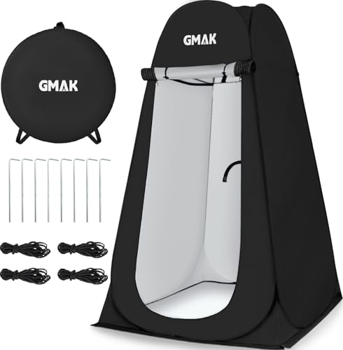 GMAK Pop Up Privacy Shower Tent, Portable Pop Up Beach Dressing Changing Room UV/Rain Outdoor Privacy Shelter Camping Tent, Shower Room Toilet Shelters for Outdoor Hiking Beach Picnic Fishing, Black - Image 1