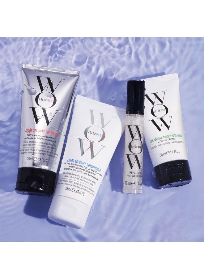 كولور واو إصلاحات سريعة للشعر المجعد! تشتمل مجموعة السفر على شامبو وبلسم لمدة دقيقة واحدة وكريم التصفيف المتحول وبوب آند لوك للتحكم في خشونة الشعر ومصل لامع، أفضل تحكم في خشونة الشعر. - Image 3