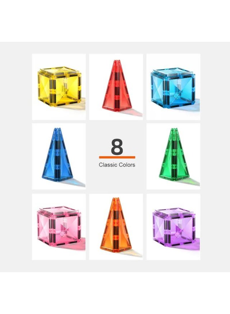 MiDeer ألعاب بلاط مغناطيسية إصدار ماربل ران - مجموعة 100 قطعة من كتل البناء الملونة للأطفال - لعبة تعليمية STEM مع مسارات وأنابيب سلسة - تنمي الإبداع والهندسة والمهارات الحركية - Image 4