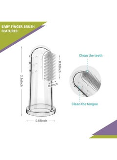 Safe-O-Kid Extra Safe Oral Hygiene Transparent Silicone Finger Brush Tongue Cleaner For Baby Teething;Gums With Attractive Case  - Image 5