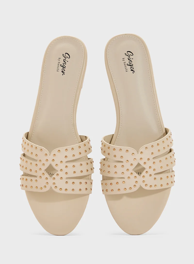 Ginger Studded Flat Sandal