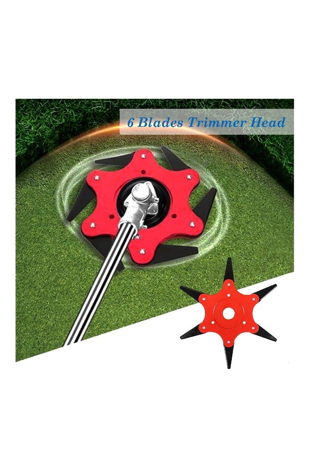 Generic 6 Teeth Steel Trimmer Head, Universal Eater Blades 6 Steel Razors, Blade Adapter Kit for String Trimmers, Garden Lawn Mower Brush Cutter with Adapter  - Image 4