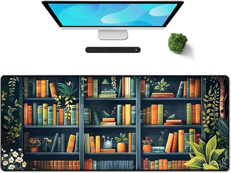 Galdas Gaming Mouse Pad XXL XL Large Long Extended Big Mousepad Non-Slip Rubber Keyboard Mouse Pad with Stitched Edges for Laptop Home Office (31.5x11.8x0.08 Inch) -Books - Image 1