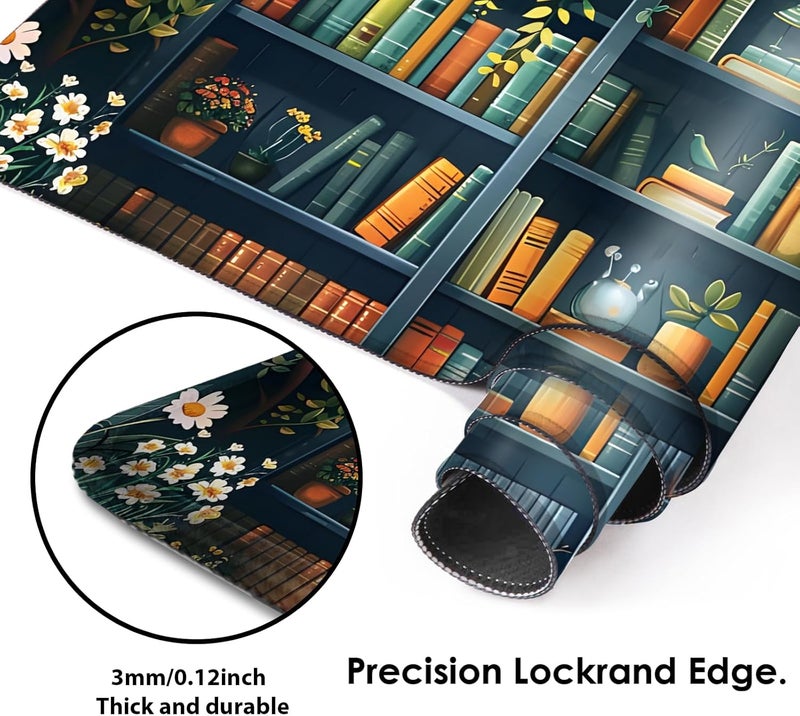 Galdas Gaming Mouse Pad XXL XL Large Long Extended Big Mousepad Non-Slip Rubber Keyboard Mouse Pad with Stitched Edges for Laptop Home Office (31.5x11.8x0.08 Inch) -Books - Image 4