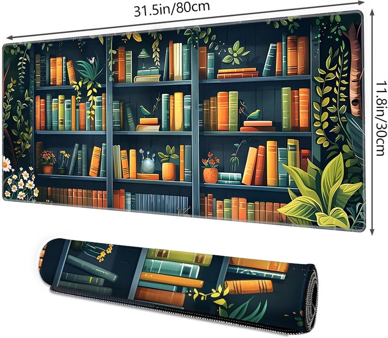 Galdas Gaming Mouse Pad XXL XL Large Long Extended Big Mousepad Non-Slip Rubber Keyboard Mouse Pad with Stitched Edges for Laptop Home Office (31.5x11.8x0.08 Inch) -Books - Image 2