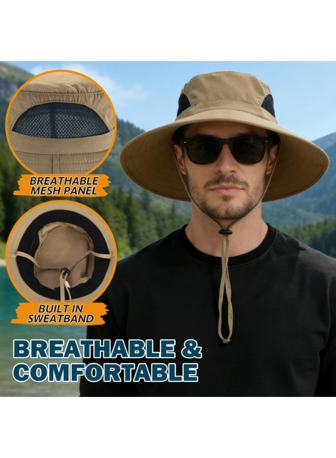 ZNARO Unisex Sun Hat Water-repellent Wide Brim Bucket Hat, Packable Boonie Hat for Fishing Hiking Gardening Safari Beach (Camel) - Image 5