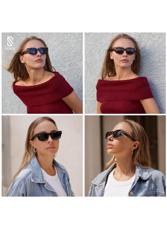 Sojos Retro Square Polarized Sunglasses For Women Men Vintage Shades Uv400 Protection Sunnies Sj2338, Tortoise Frame/Grey Lens  - Image 2