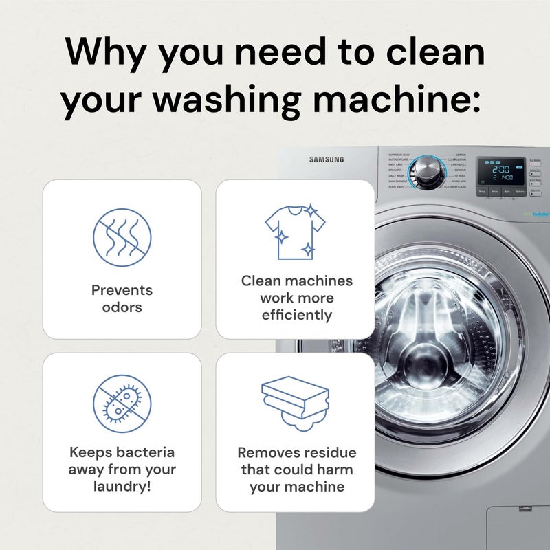 Grab Green Washing Machine Cleaner, 5 Count, Fragrance Free, Mineral Based Removes Deposits and Odors, Naturally Cleans - Image 4