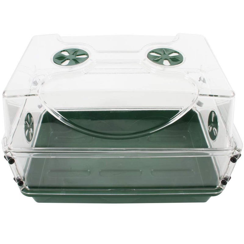 EarlyGrow 93763 Medium Seed and Herb Domed Propagator with Vented Side Height Extension Green