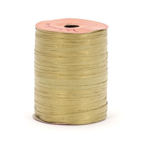 Berwick Offray Matte Holiday Gold Raffia Ribbon, 1/4'' Wide, 100 Yards, 7MM - Image 5