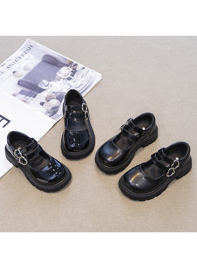 Girl's Leather Shoes Spring Autumn Big Girl Princess Shoes Children's Black Performance Shoes Fashion Flats - Image 2