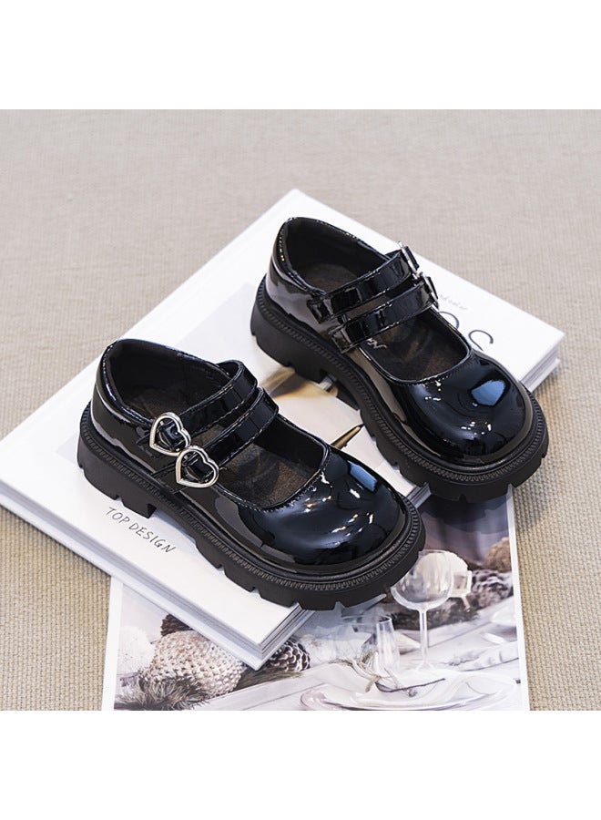 Girl's Leather Shoes Spring Autumn Big Girl Princess Shoes Children's Black Performance Shoes Fashion Flats - Image 4
