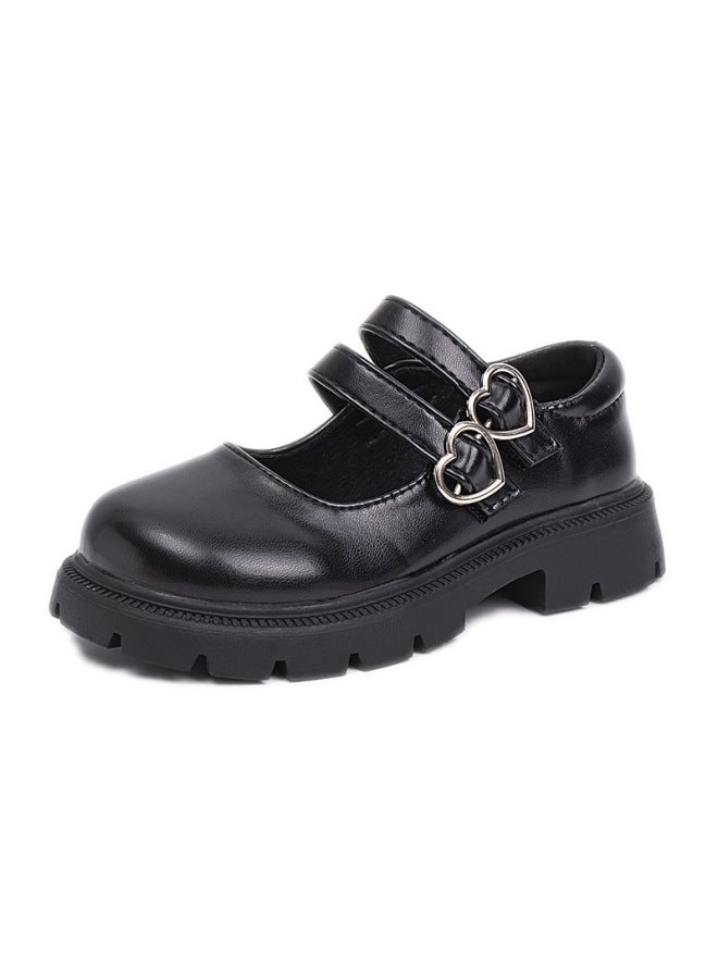 Girl's Leather Shoes Spring Autumn Big Girl Princess Shoes Children's Black Performance Shoes Fashion Flats - Image 1