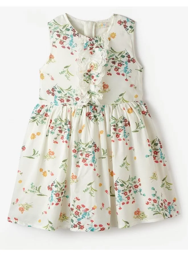 JUNE Floral Ruffle Dress