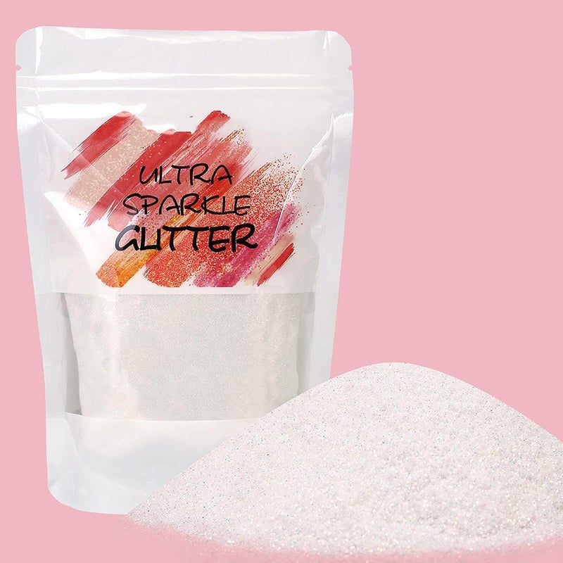 SNOOGG 350 Gram Extra Fine Ultra Bright Glitter for Resin Nail Crafts Powder Art Painting DIY Projects Holiday Festivals Color Rainbow White - Image 2