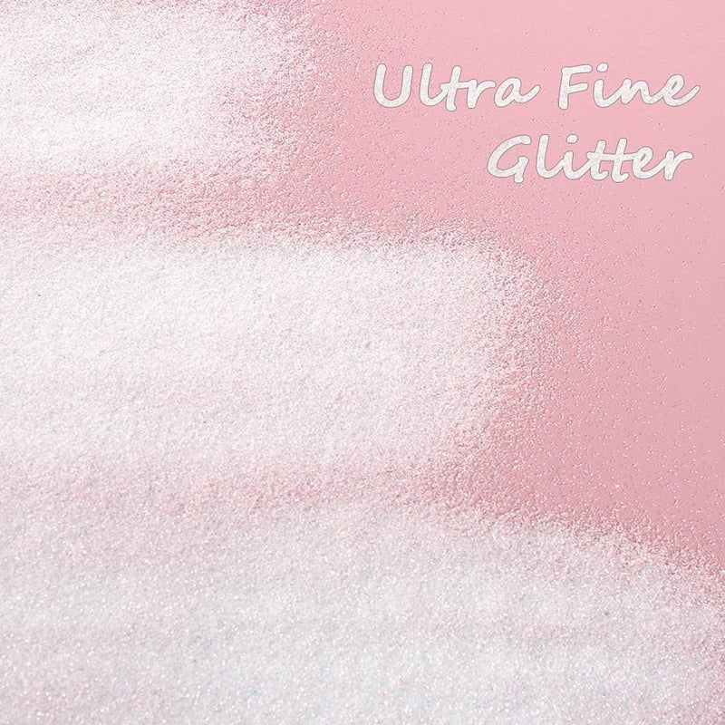 SNOOGG 350 Gram Extra Fine Ultra Bright Glitter for Resin Nail Crafts Powder Art Painting DIY Projects Holiday Festivals Color Rainbow White - Image 5