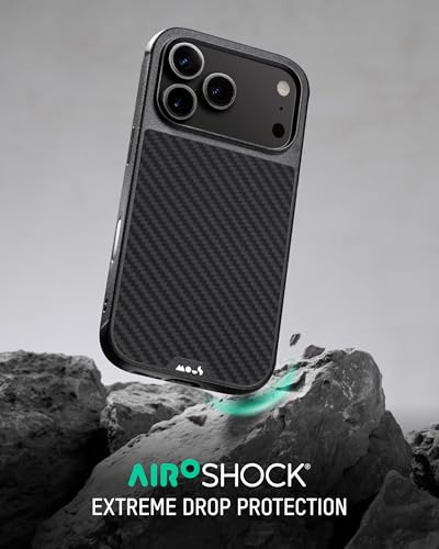 Mous for iPhone 17 Pro Case Compatible with MagSafe Limitless Protective Carbon Fibre Cover for iPhone 17 Pro Shockproof Full Camera Protection AntiScratch Back Black - Image 3