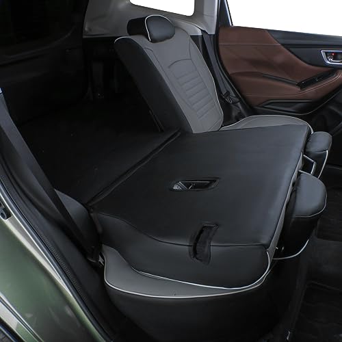 EKR Custom Fit Forester Car Seat Covers for Select Subaru Forester 2019 2020 2021 2022 2023 2024 - Full Set,Leather (Black/Gray) - Image 4
