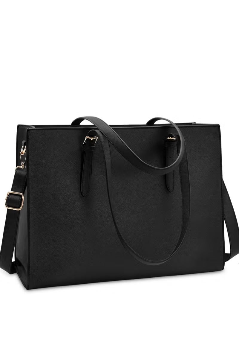 حقيبة كمبيوتر محمول نسائية مقاومة للماء وخفيفة الوزن من الجلد مقاس 15.6 بوصة - Image 1