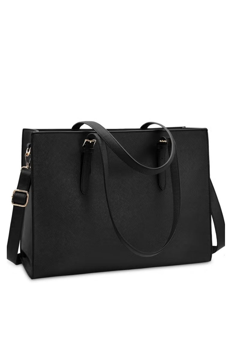 حقيبة كمبيوتر محمول نسائية مقاومة للماء وخفيفة الوزن من الجلد مقاس 15.6 بوصة - Image 4