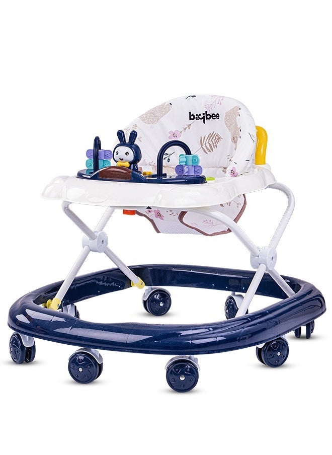 BAYBEE - Zato Baby Walker for Kids, Foldable Kids Walker with 3 Position Adjustable Height & Musical Toy Bar Activity Walker for Toddlers Walker for Baby Boy Girl 7 to 18 Months Dark Blue - Image 1