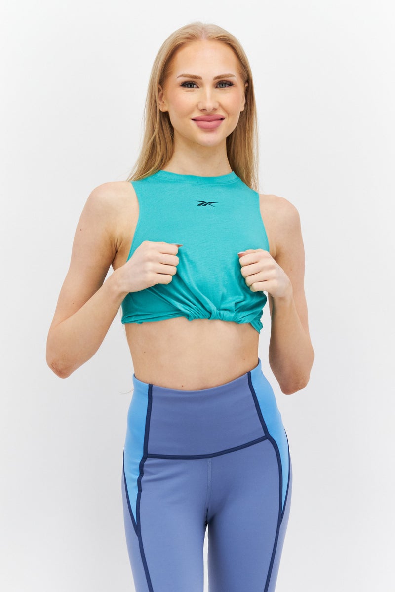 Reebok Women Sportswear Fit Sleeveless Training Tank Top, Green - Image 1