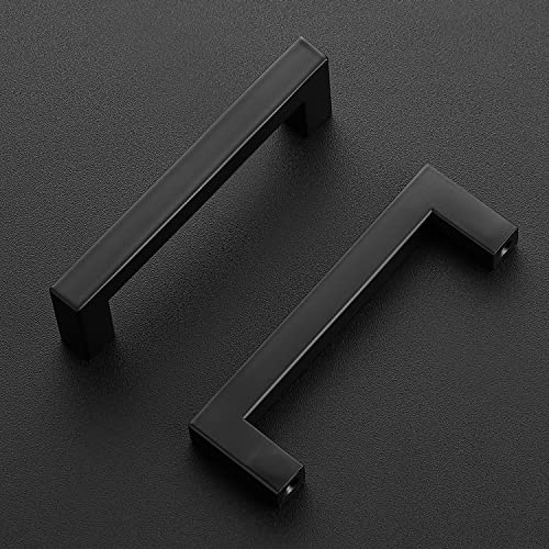 Ravinte 3 Pack Black Cabinet Pulls 4 Inch Square Kitchen Cabinet Handles Matte Black Kitchen Hardware for Drawer Pulls Drawer Handles Come with Screwdriver - Image 2
