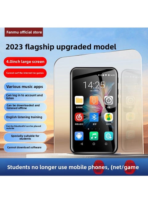 Van Mu Mp3 Walkman Student Edition Mp4 High School Special WiFi Internet Access English Listening Player Bluetooth-Body Color:No Games★[ 4.0inch -wifi Version] - Recommended For High School Students-Memory Capacity:32gb [built-in Memory 16g + 16g Card] - Package 3: Suitable For Students + Bluetooth Headset Without In-ear + Rechargeable Data Cable + Three-year Warranty