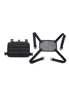 Excefore Tactical Chest Bag, Handy Mesh Breathable Chest Pack, Molle Chest Tactical Pouch, EDC Pack Tactical Chest Rig Vest for Outdoor Workouts Cycling Hiking, Black  - Image 1