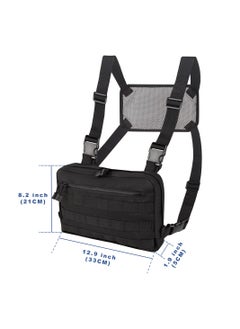 Excefore Tactical Chest Bag, Handy Mesh Breathable Chest Pack, Molle Chest Tactical Pouch, EDC Pack Tactical Chest Rig Vest for Outdoor Workouts Cycling Hiking, Black  - Image 3
