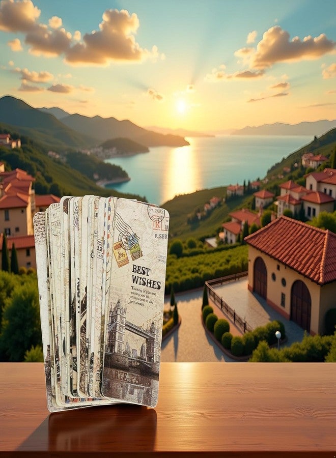 WaigN 30 Pcs Vintage European Scenes Retro Old Travel Postcard Bookmarks, Note Pads, Memo Pads Bookmarks Book Covers and Book Accessories, Decorations - Image 2