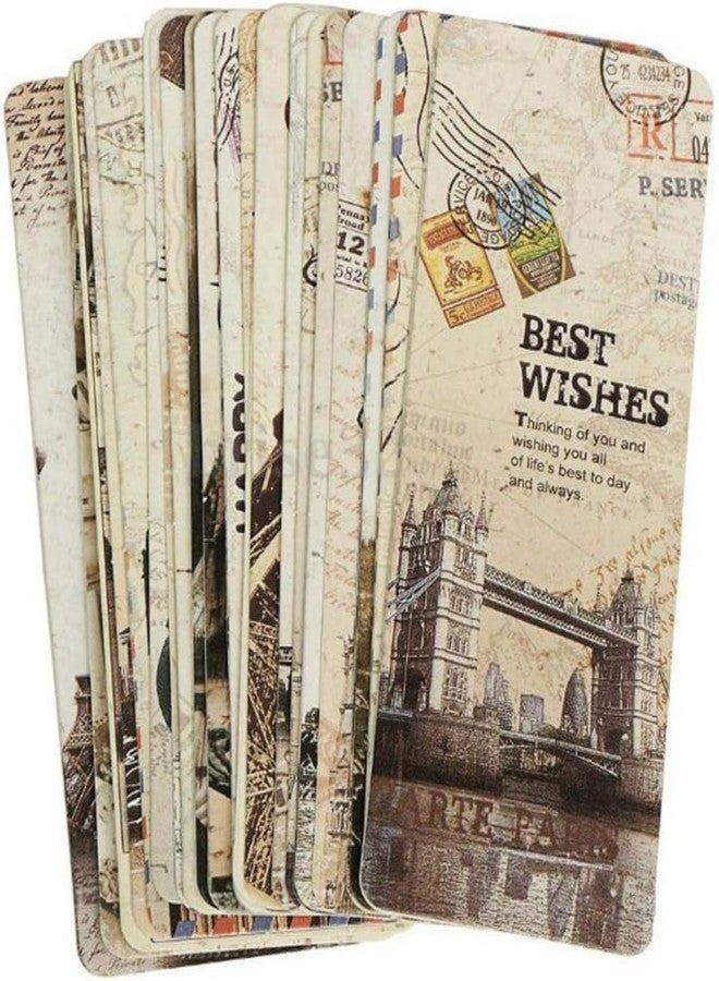 WaigN 30 Pcs Vintage European Scenes Retro Old Travel Postcard Bookmarks, Note Pads, Memo Pads Bookmarks Book Covers and Book Accessories, Decorations - Image 1