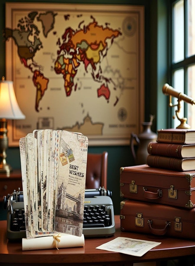 WaigN 30 Pcs Vintage European Scenes Retro Old Travel Postcard Bookmarks, Note Pads, Memo Pads Bookmarks Book Covers and Book Accessories, Decorations - Image 5