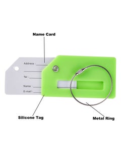SYOSI 5 Pack Silicone Luggage Tag, With Name ID Card Quickly Spot Luggage Suitcase, Anti-lost Tag, Green  - Image 3