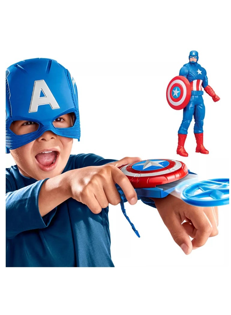 Hasbro Marvel مجموعة إكسسوارات لعبة دورية درع كابتن أمريكا من هاسبرو أفنجرز - Image 4