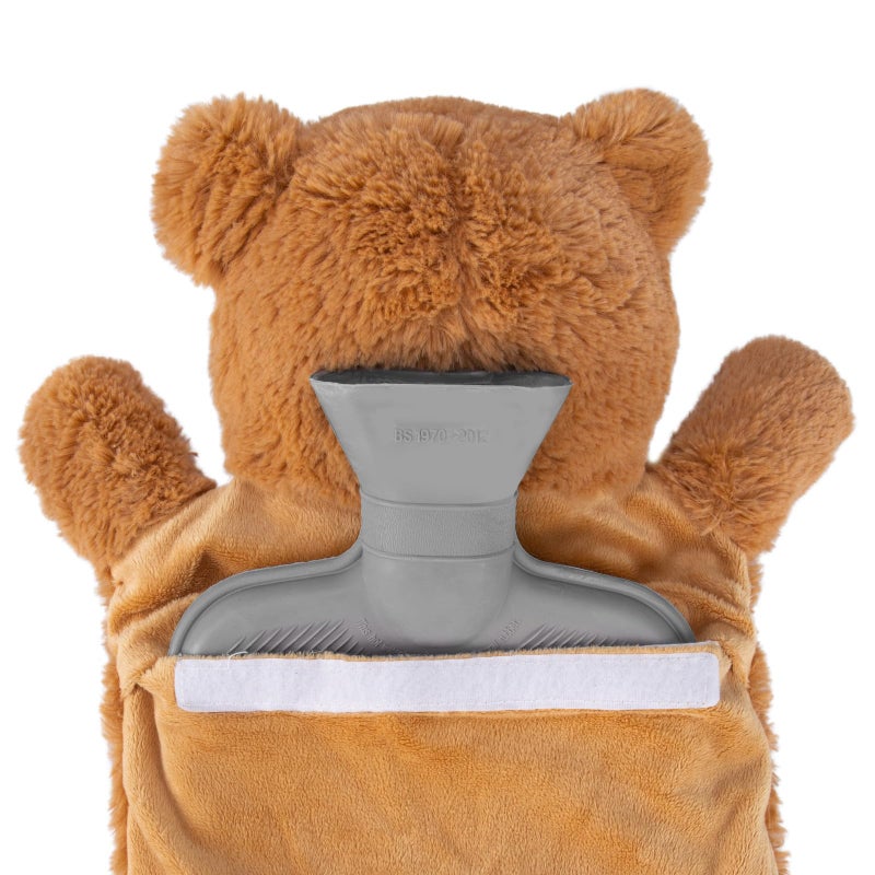 HomeTop Premium Classic Rubber Hot or Cold Water Bottle with Cute Stuffed Animal Cover (2 Liter, Purple) - Image 5