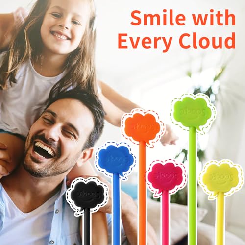 SOOOEC Snap On Magnetic Cable Ties, 32 Pack 7.2" Magnetic Cord Organizer Cute Cloud Design, Silicone Twist Ties with Strong Magnet for Bundling and Cable Management, Fridge Magnets, Assorted Colors. - Image 4