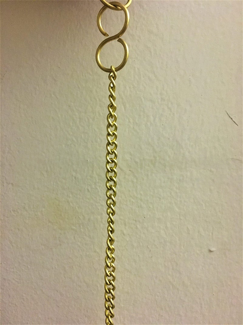 UAPAN Brass Chain for Hanging with S hook (Length of 2 Meter, Gold) - Image 1