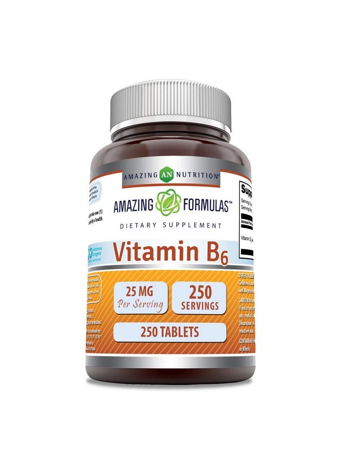 Amazing Formulas Vitamin B6 Pyridoxine 25Mg 250 Tablets Supplement; Non Gmo; Gluten Free; Made In Usa - pzsku/Z3A1AEFBA611EE4C261E7Z/45/_/1696916613/205b1caf-91de-4421-892c-bac64c118fd3