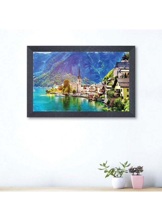 راندم لوحة تجريدية متعددة الألوان مؤطرة عشوائية (RP-2295)، 18 بوصة × 12 بوصة - Image 2