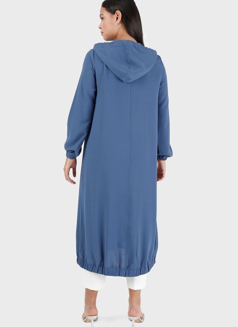 Modanisa - Crew Neck Longline Coat - Image 1