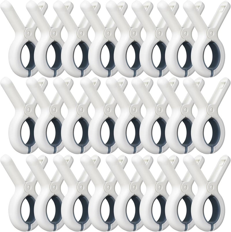 Sunkaioo 24 Pack Beach Towel Clips with Strong Anti-Rust Springs,Heavy Duty Towel Clips,Plastic Laundry Clothes Pins to Keep Your Towel, Clothes, Blankets to Dry on Clothesline and Hanging Rack (Blue) - Image 1
