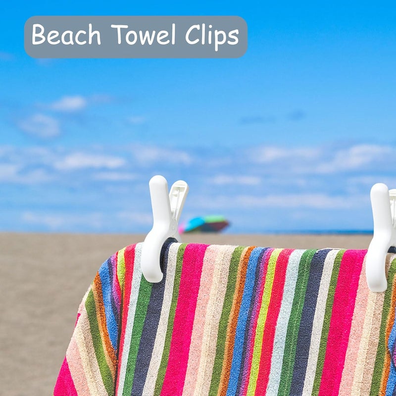Sunkaioo 24 Pack Beach Towel Clips with Strong Anti-Rust Springs,Heavy Duty Towel Clips,Plastic Laundry Clothes Pins to Keep Your Towel, Clothes, Blankets to Dry on Clothesline and Hanging Rack (Blue) - Image 5