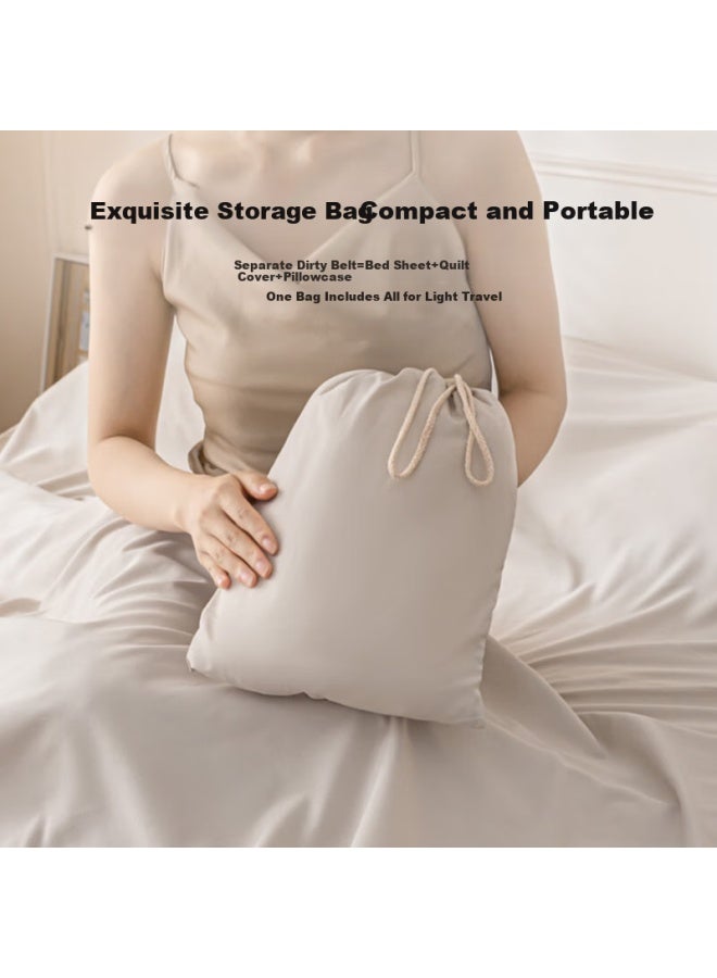 Red Bean Hongdou Class A Hotel Hygiene Sleeping Bag, Portable For Business Trips, Travel, And Guesthouse Beds, 160*210cm, Coffee Color - Image 1